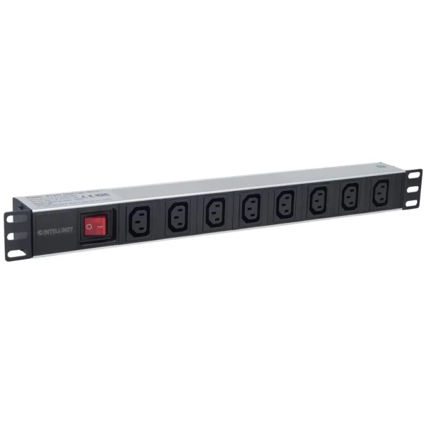 PDU Intellinet Rackmount, 1U, 8 Ligações C13 (UPS), Input C20/EU Plug, Cabo de 3m