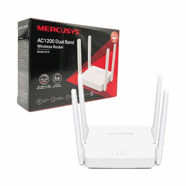 Router Wifi MercuSys AC1200Mbps, 4x Antenas, 1x Porta 10/100 WAN, 2x Portas 10/100 LAN