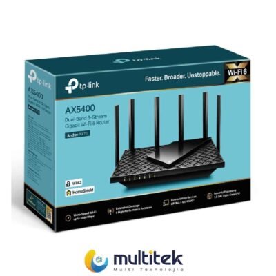 Router Wifi 6 TP-Link, AX5400Mbps, 6x Antenas, 4x Portas LAN Gibabit, 1x Porta WAN Gigabit, 1x USB 3.0 Archer AX72