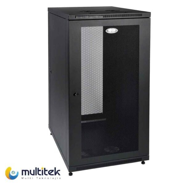 Bastidor de Rede Intellinet 24U (A*L*P-800x600x1000), 19″, c/ Porta de Vidro Temperado, Cor Preto