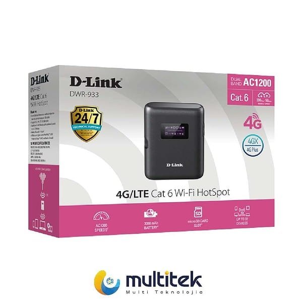 Router Wifi D-Link, GSM 4G LTE, 1x Micro Usb, 1x Cartão SIM, 300Mbps Down, 50Mbps Up, Port., Recarr.