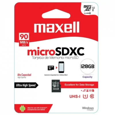 Cartão de Memória Micro SD Maxell 128GB CL10 UHS-1