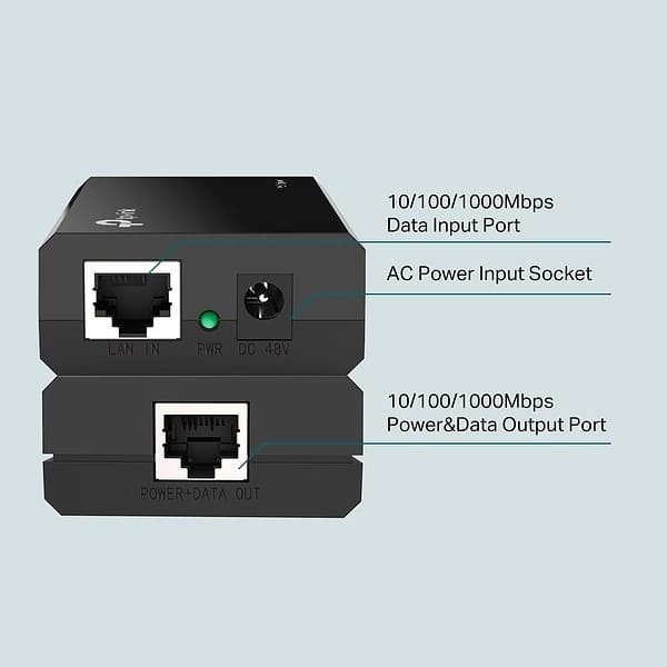 Adaptador POE TP-Link 15.4W (48V Max) DC Passivo, Gigabit - Image 2