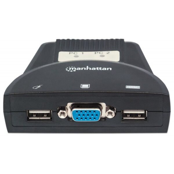 KVM Server Switch Manhattan, Controlo de 2x PC + Audio, USB, C/Cabos - Image 2