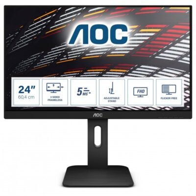 Monitor AOC 24″ FHD IPS Ajuste de Altura Hub USB
