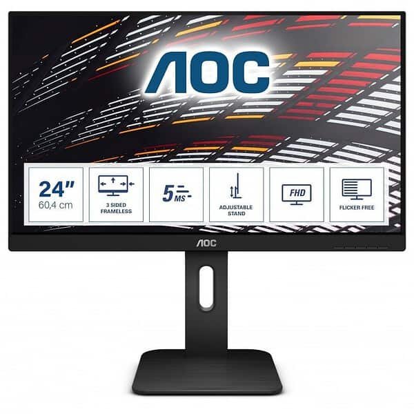 Monitor AOC 24" FHD IPS Ajuste de Altura Hub USB