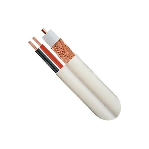 Rolo de Cabo Coaxial MZ 200m RG59/U AWG22, CCTV, Branco