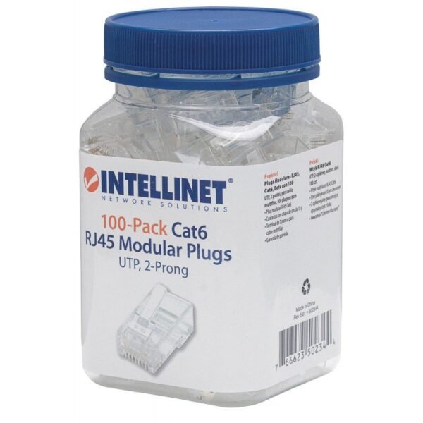 Conector de Rede Intellinet, RJ45 CAT6 100un