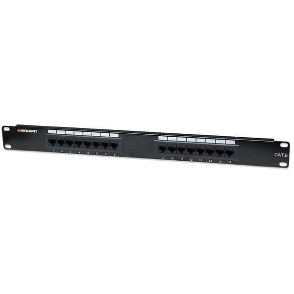 Patch Pannel Intellinet 16 Portas CAT6 19" 1U