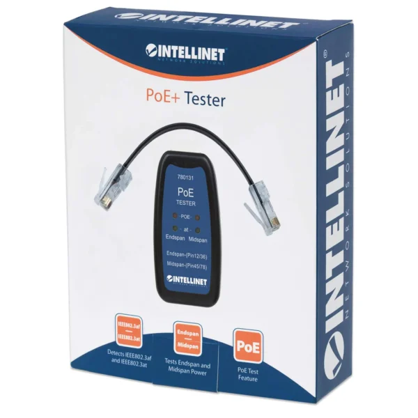 Testador de Sinal POE Intellinet RJ11/RJ45
