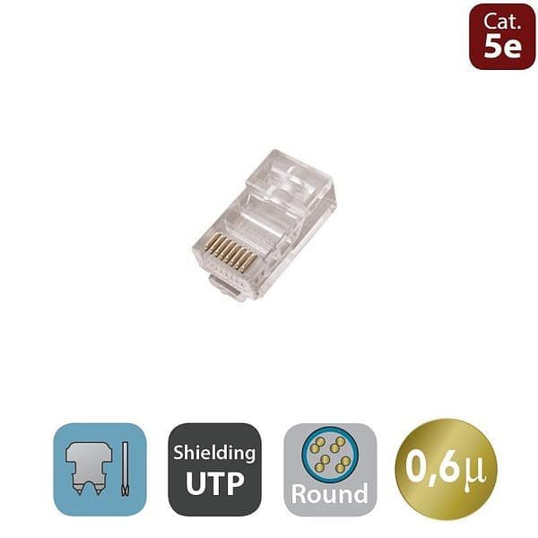 Conector de Rede WP Rack, RJ45 CAT5e 10un