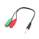 Cabo de Audio Splitter Ewent EC1640 1xJack 3.5mm Macho para 2xJack3.5mm Fêmea 0.15m Preto