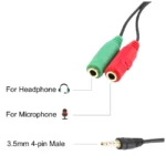 Cabo de Audio Splitter Ewent EC1640 1xJack 3.5mm Macho para 2xJack3.5mm Fêmea 0.15m Preto