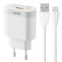 Carregador Ldnio 18W QC3.0 1xUSB-A Branco/Cinza - A303Q-L