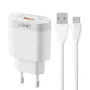 Carregador Ldnio 18W QC3.0 1xUSB-A + Cabo Micro 1M Branco/Cinza - A303Q-M