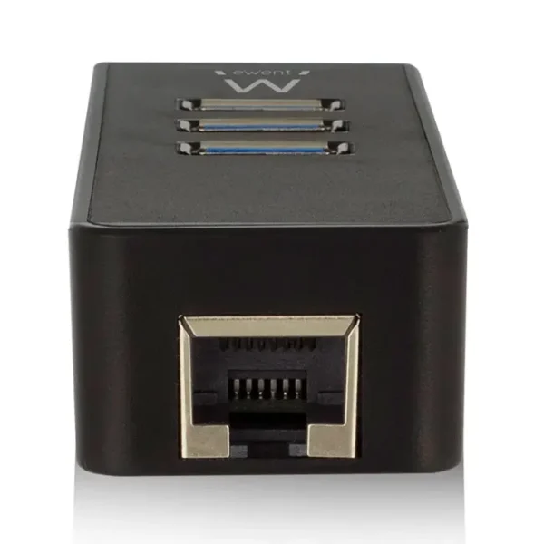 Hub USB A Ewent 2 em 1, 3xUSB A + 1xRJ45 GE - EW1140