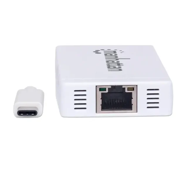 Hub USB C Manhattan 2 em 1, 3xUSB A + RJ45 - 507608