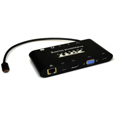 Hub USB-C Port Designs 11 em 1, HDMI, VGA, RJ45, 3xUSB-A, SD/MicroSD, USB-C, Mini DP, 3.5mm, 60W