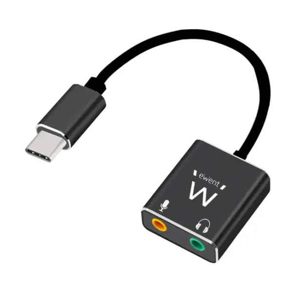 Placa de Som Ewent USB-C para 2xJack 3.5mm Fêmea