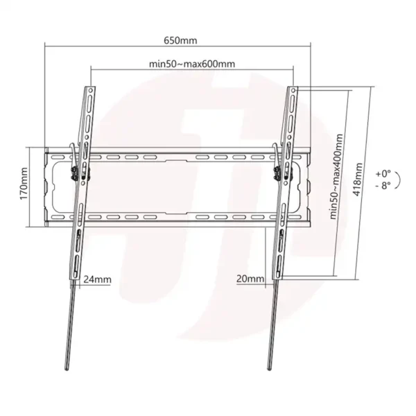 Suporte de Parede Para TV Napofix 37″–90″, Inclinável, 45kg - 040