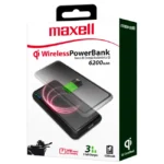 PowerBank Maxell 6200mah 1xUSB-A c/ Carregamento Sem Fio Preto - 908582