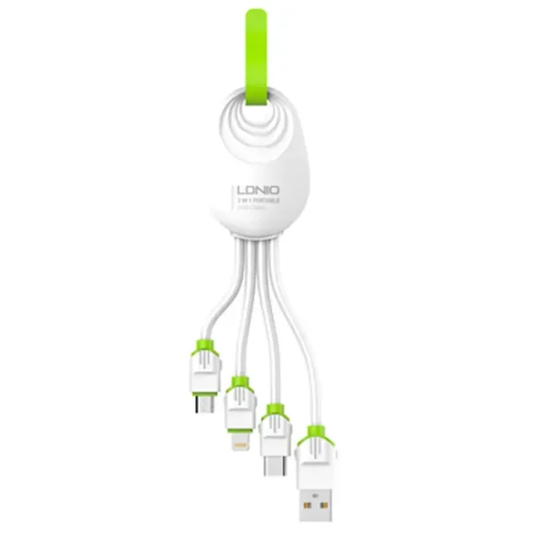 Cabo 3 Em 1 USB-A Para Lightning Micro-USB, USB-C Ldnio 10cm - LC95