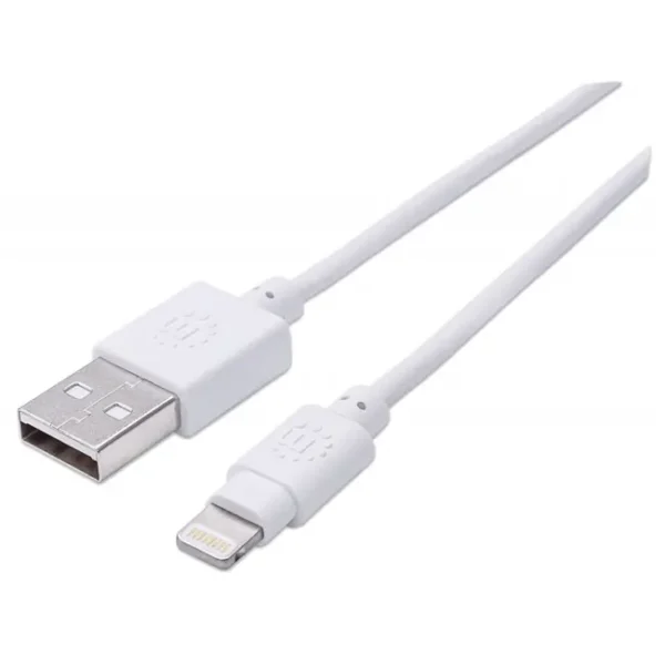Cabo USB-A Para Lightning Manhattan 0.5M Branco - 390781