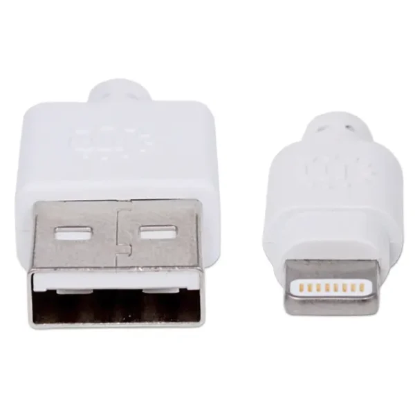 Cabo USB-A Para Lightning Manhattan 0.5M Branco - 390781