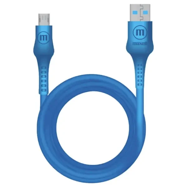 Cabo USB-A Para Micro-USB 2.1A Maxell Carregamento Rápido 1.5M Azul - 348213