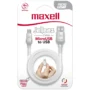 Cabo USB-A Para Micro-USB 2.1A Maxell Carregamento Rápido 1.5M Branco - 348212