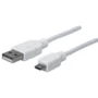 Cabo USB-A Para Micro-USB Manhattan, 1.8M Branco - 324069