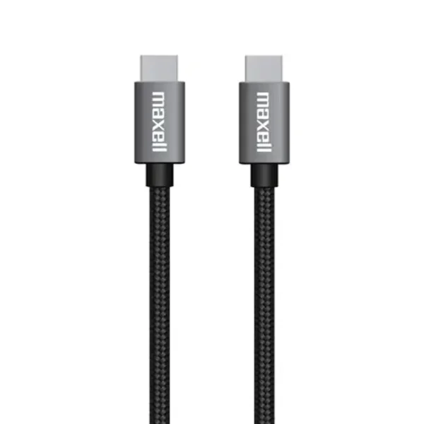 Cabo USB-C Para USB-C Maxell 1.8M 5Gbps Carreg. Rápido Preto
