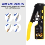 Alicate de Crimpagem Ewent EW9006 p/ RJ45/RJ11/RJ12 Preto/Amarelo