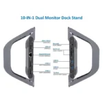 Base Vertical + Docking Station USB-A-C HDMI 4K RJ45 SD AUX 100W