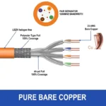 Bobine Cabo De Rede SFTP Ewent 100M CAT7 AWG23-1 Blindado Laranja IM1227