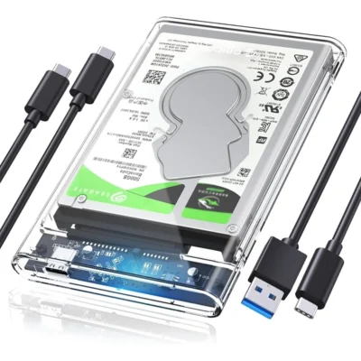 Caixa Externa Para HDD 2.5″ Orico SATA Para USB-A/C 3.1 Transparente