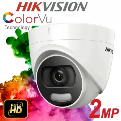 Câmara IP Hikvision Dome ColorVu 2MP POE FHD DS-2CD1327G0-L 2.8mm
