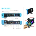 Testador CCTV Inteligente 5 IPC Tester FHD 8MP HDMI VGA POE Finder