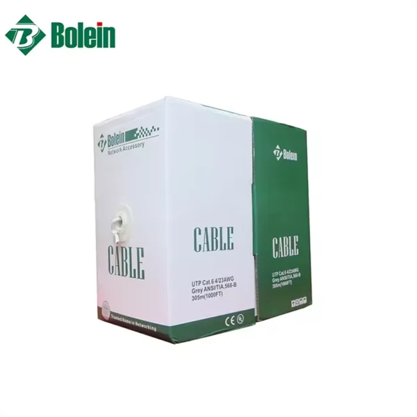 Bobine de Cabo Blindado S/FTP Bolein CAT6A 305M 23AWG LSZH Cinza