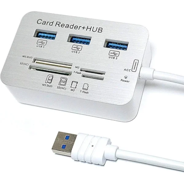 HUB USB-A 3.0 Leitor de Cartão de Memória