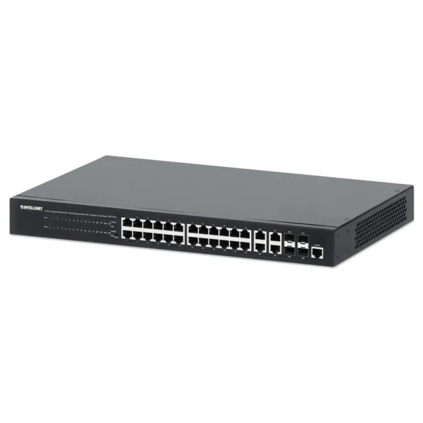 Switch 24 Portas Giga POE Intellinet + 4 Giga Gestão + Portas Combo Base-T/SFP 561426