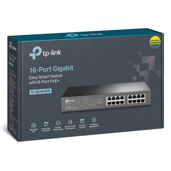 Switch TP-Link TL-SG1016PE 16 Portas Gigabit Smart Managed PoE+ TL-SG1016PE