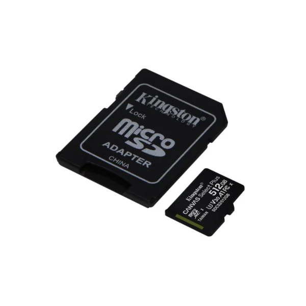 Cartão de Memória Kingston Canvas Select Plus C10 A1 UHS-I microSDXC 512GB + Adaptador SD SDCS2/512GB