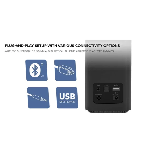 Colunas Creative 2.0 T100 Wireless BT Preto 51MF1690AA000