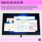 Monitor HP EliteDisplay E27Q G5 27" QHD VGA/HDMI/DP/4USB Rotation 6N6F2AS