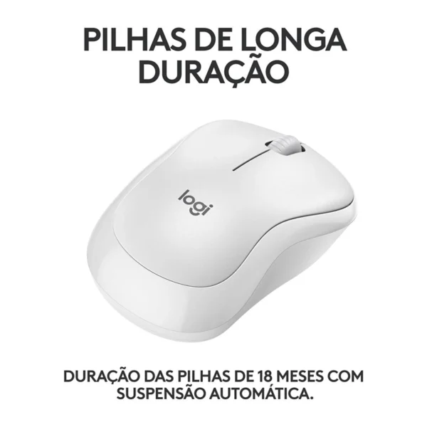 Rato Óptico Logitech M240 Silent Bluetooth 4000DPI Branco 910-007120