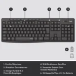 Teclado + Rato Logitech MK295 Silent Wireless Combo PT Graphite 920-009870