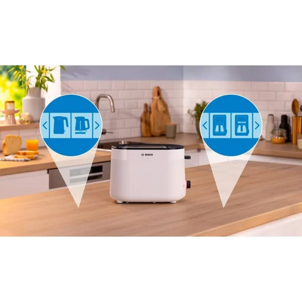 Torradeira Bosch TAT2M121 Compact Toaster MyMoment 2 Fendas 950W Branca