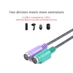 Adaptador USB 2.0 Para 2x PS/2 6Pinos