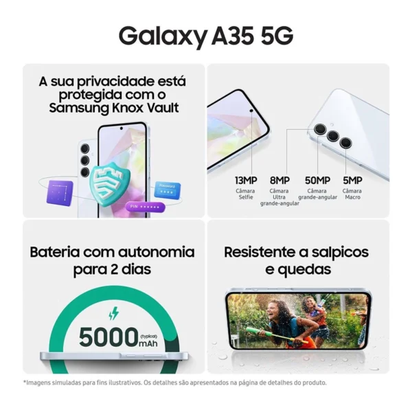 Smartphone Samsung Galaxy A35 5G 6.6" 8GB/256GB Dual SIM Azul Escuro - Image 3